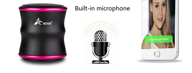 ADIN Hifi Bluetooth динамик s NFC алюминиевый динамик вызов FM TF динамик s Открытый спортивный сабвуфер для телефонов Bluetooth MP3 MP4