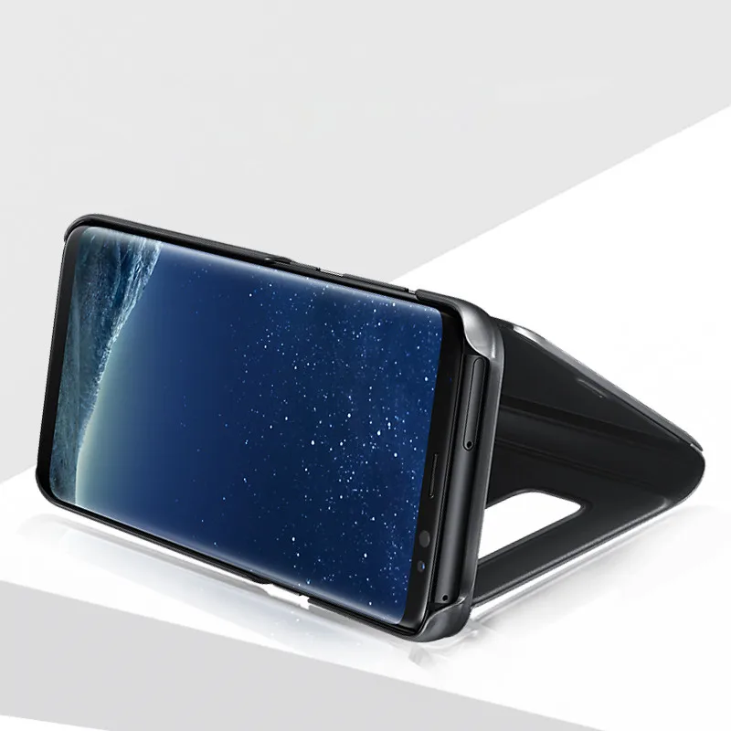 For Samsung Galaxy S6 edge S7 Edge S8 S8Plus Original Luxury Clear View Mirror Flip Case Official Standing Phone Cover | Мобильные