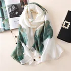Шарф женский Шелковый с цветочным принтом, Модный мягкий шарф из 2021 чистого шелка, Пляжная накидка, хиджаб, снуд, 100%