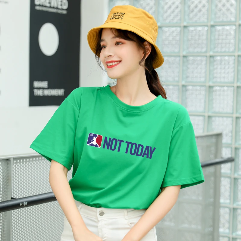 Футболка женская с надписью Not Today в стиле Харадзюку|Футболки| |