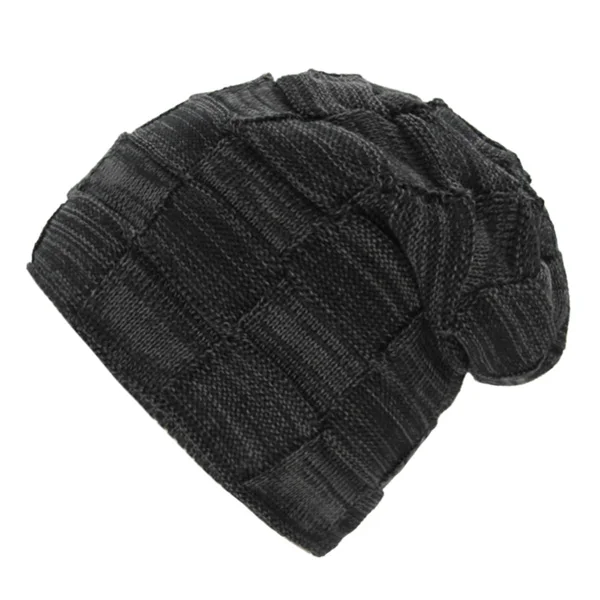 Xlamulu Skullies Beanies, вязаные шапки, зимние шапки для мужчин и женщин, шапочки, мешковатые мужские шапки, теплые шапки, модные толстые шапки Skullies - Цвет: black gray
