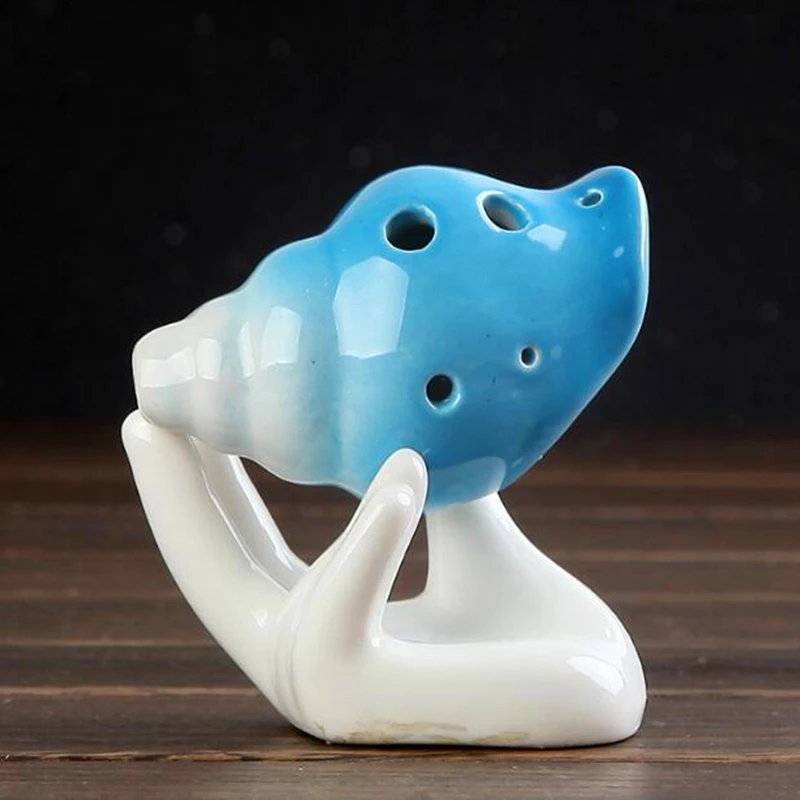 Мини-флейта с 6 отверстиями цветная Глазурованная Керамическая Флейта