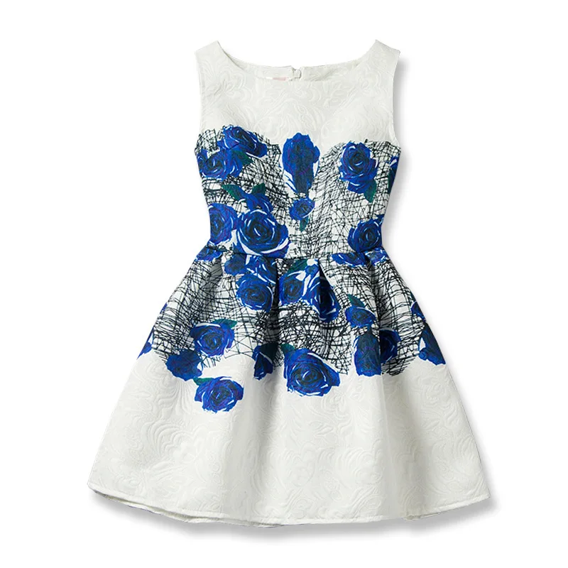 Art Colorful Girl Dress Summer Sleeveless for Girls Casual Clothes Butterfly Flower Dresses Teenagers Vestidos | Детская одежда и