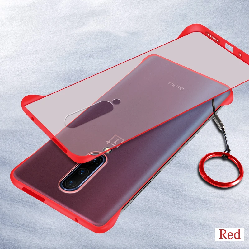 Красный Для Oneplus 7 Pro Чехол безрамный Бампер Ультра тонкая прозрачная задняя крышка для Oneplus 7 Pro Телефон с противоударной защитой чехол - Цвет: Красный