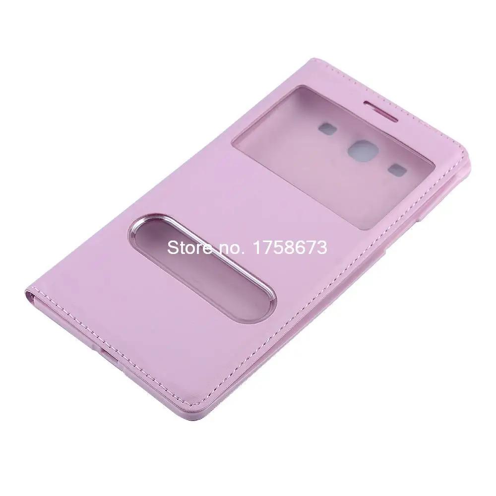 Тонкий кожаный чехол с откидной крышкой и окошком для Samsung Galaxy S 3 SIII S3 I9300 чехлом