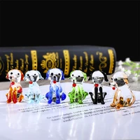 hd set of 6 miniature glass figure dog hand blown murano glass art animal pet figurines home desktop decor collectible gifts