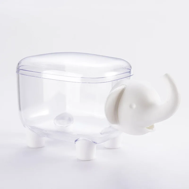 elephant white 1 шт. креативная мини пластиковая коробка для хранения ватных палочек Милая овечка слон Пыленепроницаемая косметическая коробка для хранения конфет Настольный Органайзер - Color: elephant white