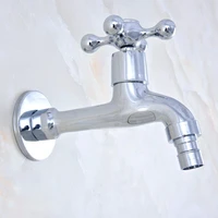 polished chrome brass bathroom single cross handle washing machine faucet garden water tap laundry sink water taps mav159