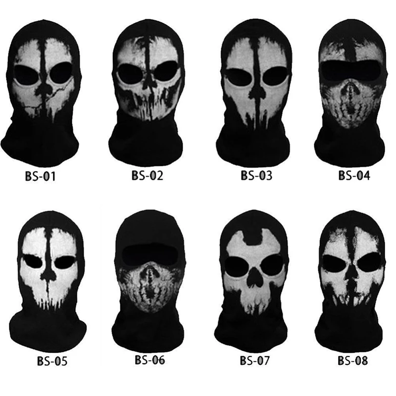 

Ghost Skull Balaclava Tactical Paintball Airsoft Hunting Skeleton Cotton Full Face Mask Thermal Neck Warmer Scarf Snood Headwear