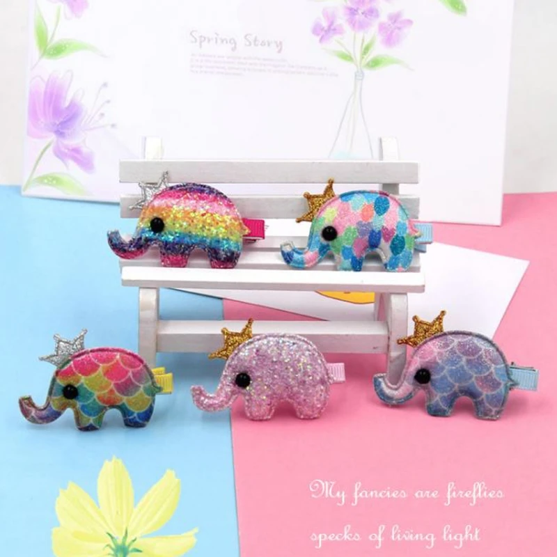 1 шт для девочек Радужный Слоник зажим волос цветная шпилька принцесса заколка