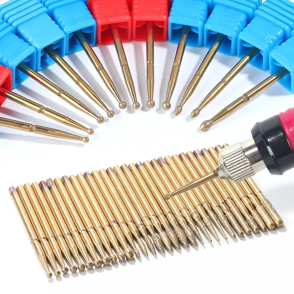 Алмазная дрель для ногтей 1 шт. золотистые сверла кутикулы в стиле ретро