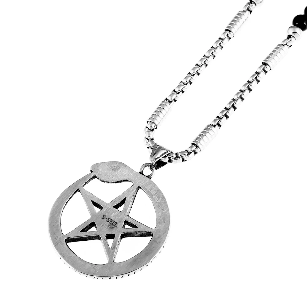 Freemason масонский ЭКГ сердцебиение Звезда Давида ожерелье с медальоном в виде змеи