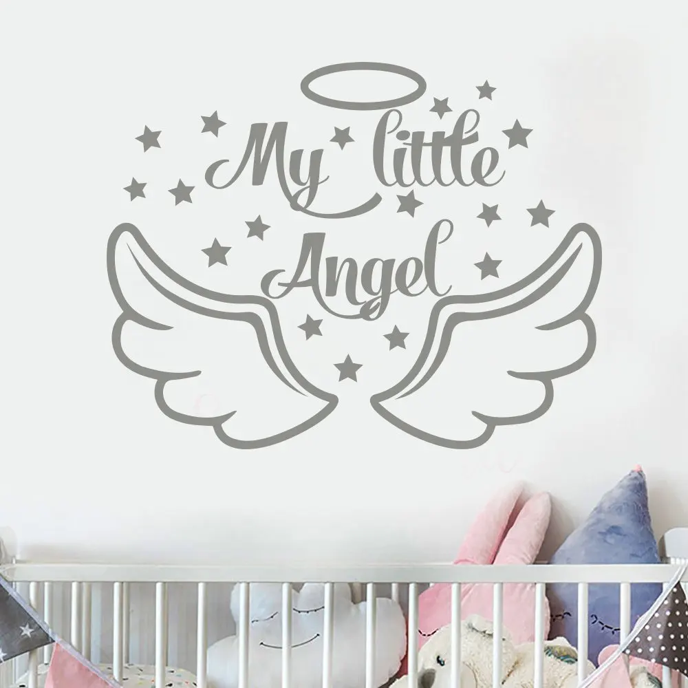 My Little Angel настенные наклейки для детей украшения душа крылья звезды виниловые на