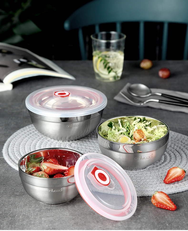 ONLYCOOK 304 миска из нержавеющей стали Ramen миска маленькая миска для супа купить 2 получить 1 ложку
