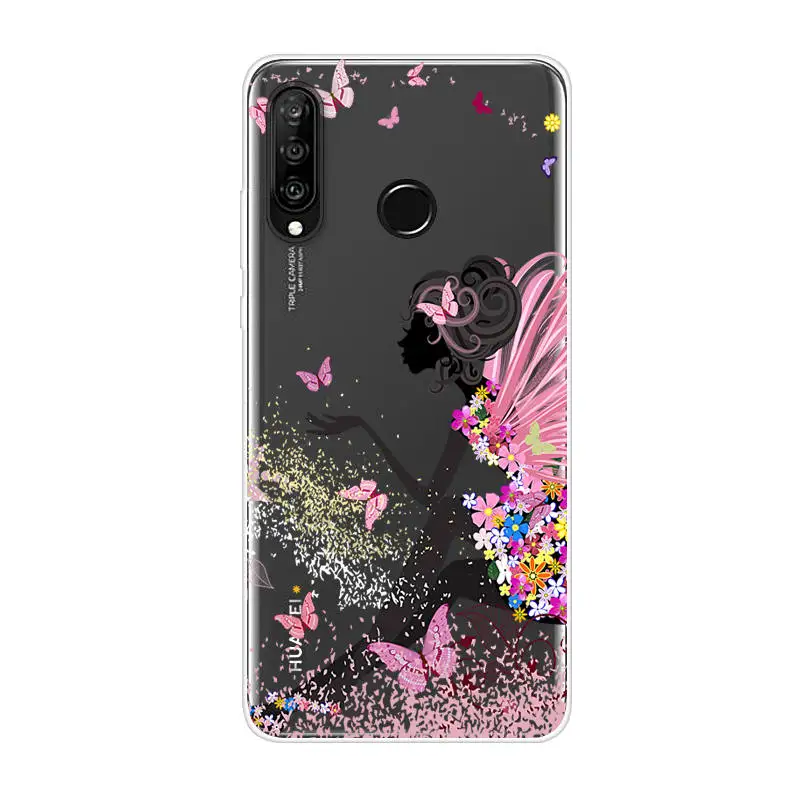 Силиконовый чехол для Huawei P30 Lite 6 15 мягкий мультяшный из ТПУ телефона P 30 P30Lite