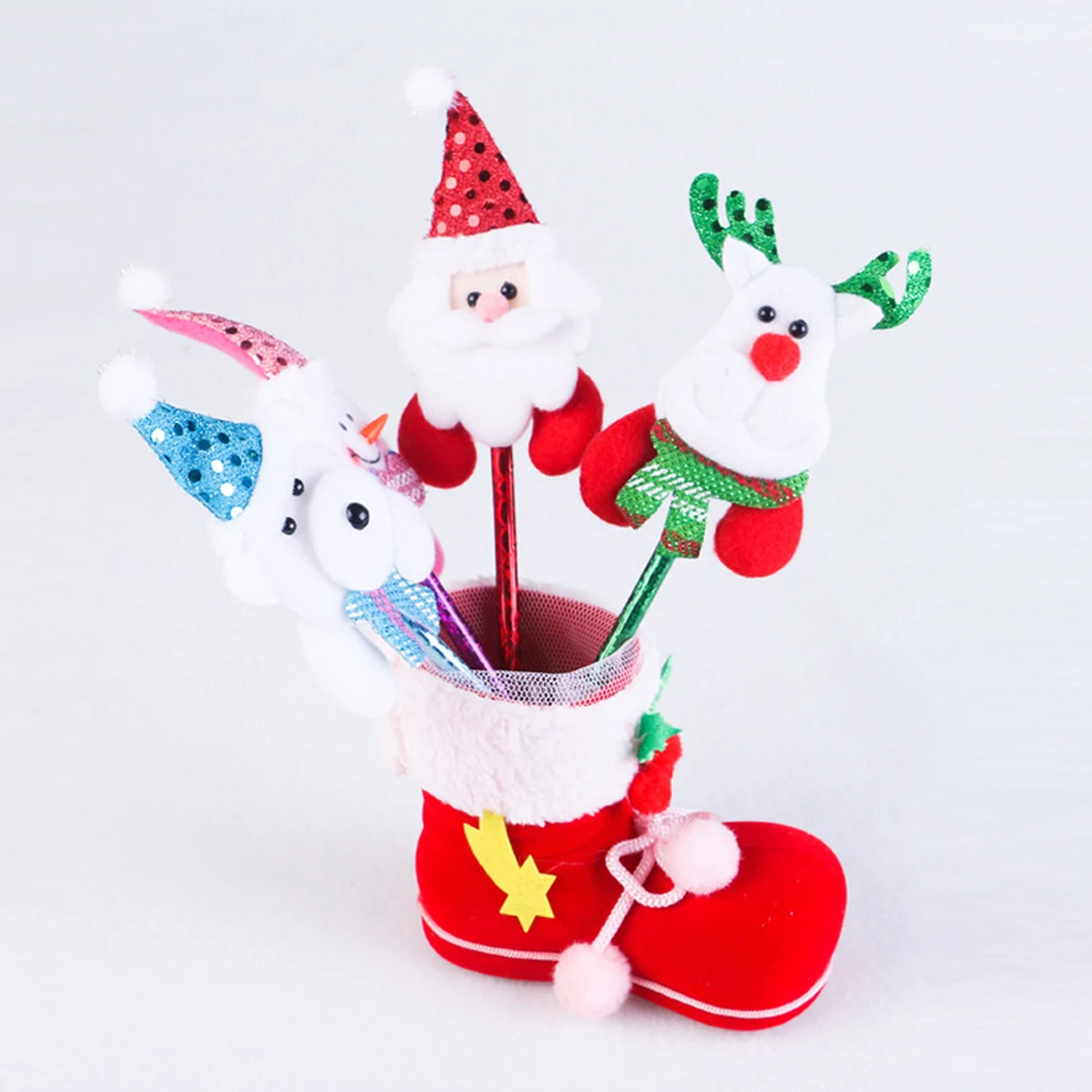 Милый 4 размера Рождественский Декор для дома вечеринки Санта Клаус обувь сапог