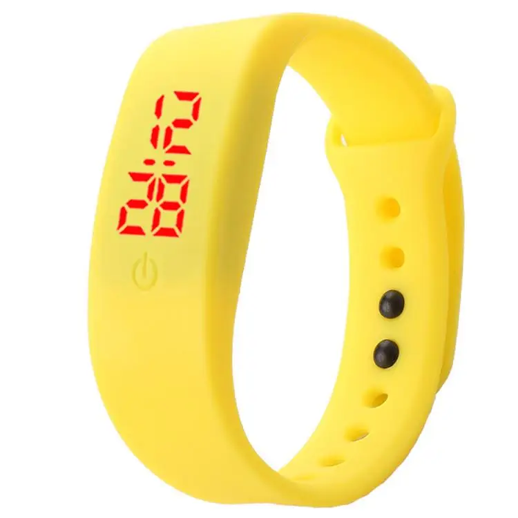Yellow TIke Toker, мужские часы ярких цветов, резиновый светодиодный браслет для детей, цифровые спортивные наручные часы для студентов, новинка - Цвет: Yellow