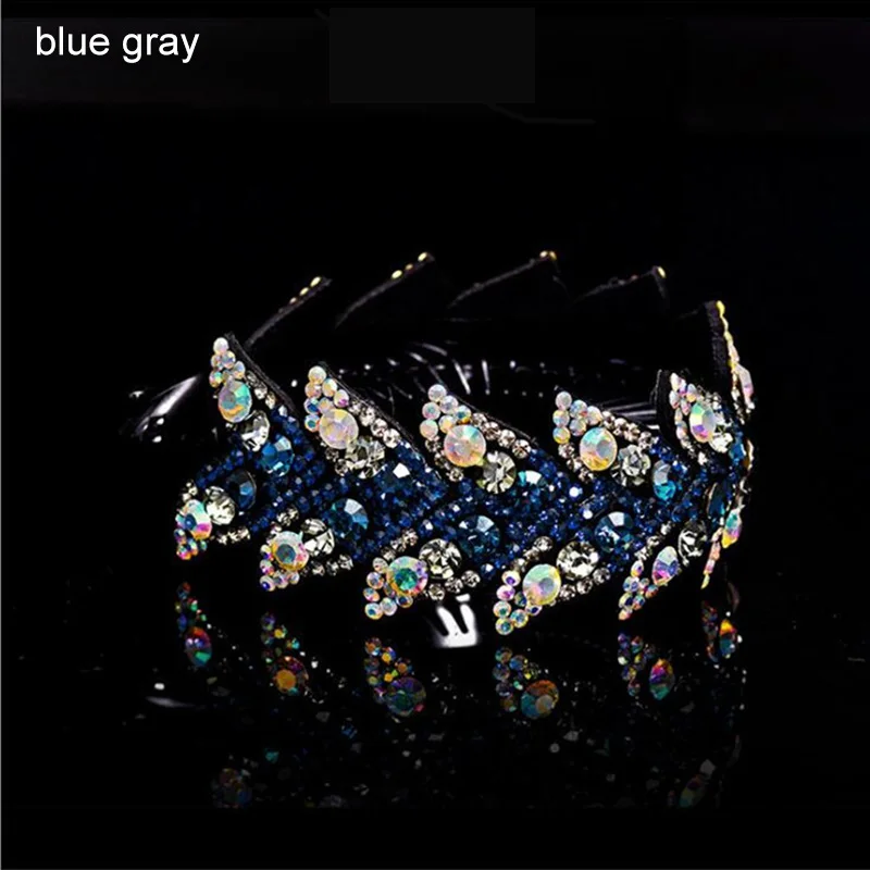 blue gray 1 шт. большая Хрустальная шпилька для волос в виде листа женская элегантная Фрикаделька цветок заколка для волос Птичье гнездо скрученные круглые Когти для волос аксессуары для волос для девочек - Цвет: blue gray