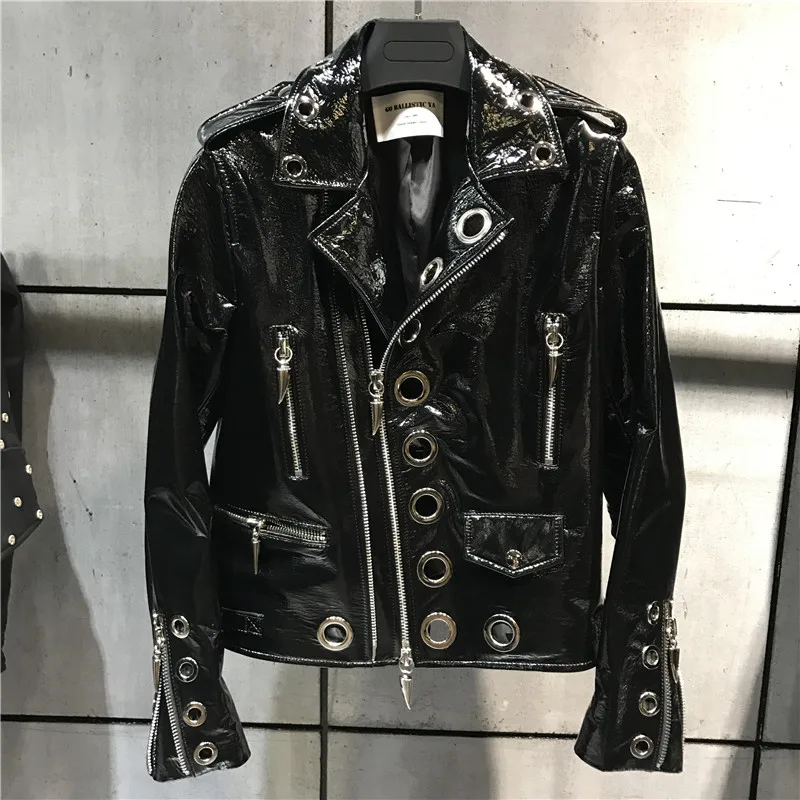 Женский блейзер из натуральной лакированной кожи|blazer fashion|blazer blazerblazer ladies |