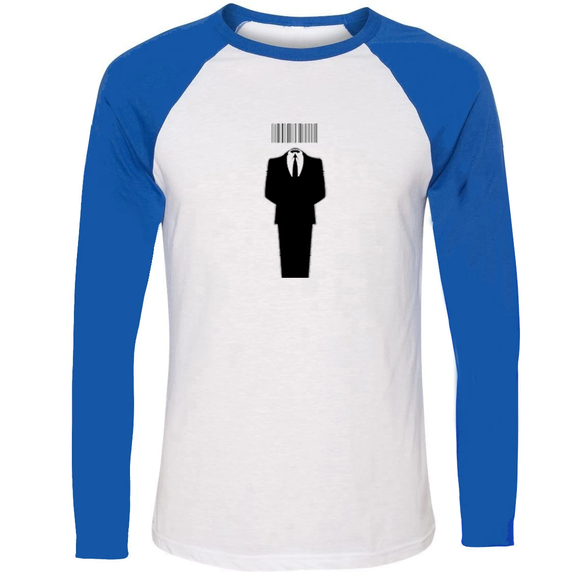 IDzn Casual Anonymous Internet Freedom Raglan Long Sleeve T-shirt Cotton Funny T Shirt Men Fashion Boy's Tee Male Streetwear | Мужская