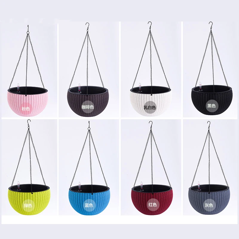 Короткая подвесная корзина цветочный горшок Изысканная имитация ротанга