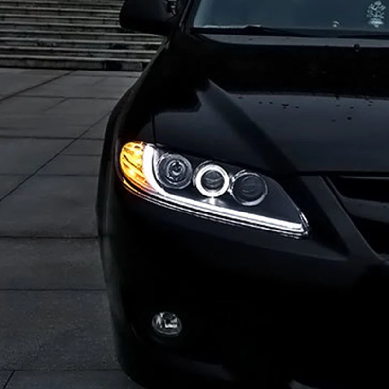 Автомобильные фары для Mazda 6 2003 2015 1 угол глаз 2 Q5 Bi Xenon HID D2H линзы Lowbeam mazda6