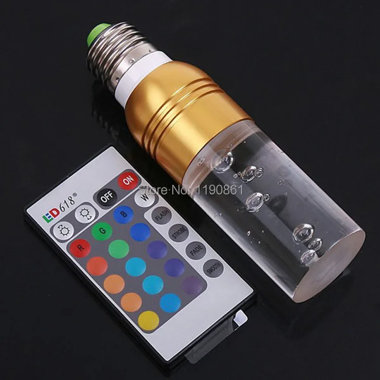 AC100 240V E27 RGB Светодиодная лампа 3 Вт с пультом дистанционного управления