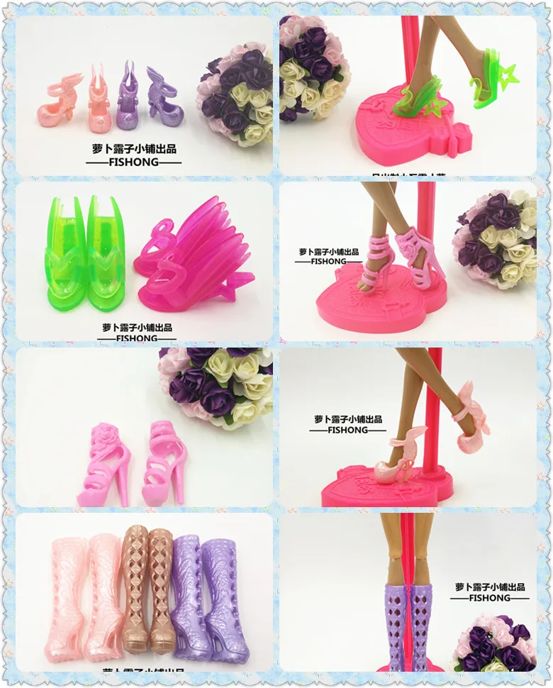 AILAIKI Toy 10 пар/лот красивая обувь для куклы монстры модные сандалии на высоком