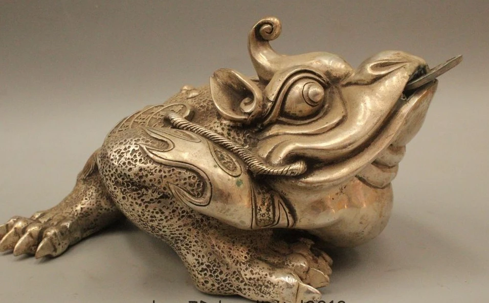 SCY китайский Тибетский серебристый рисунок денег богатое богатство Золотая жаба