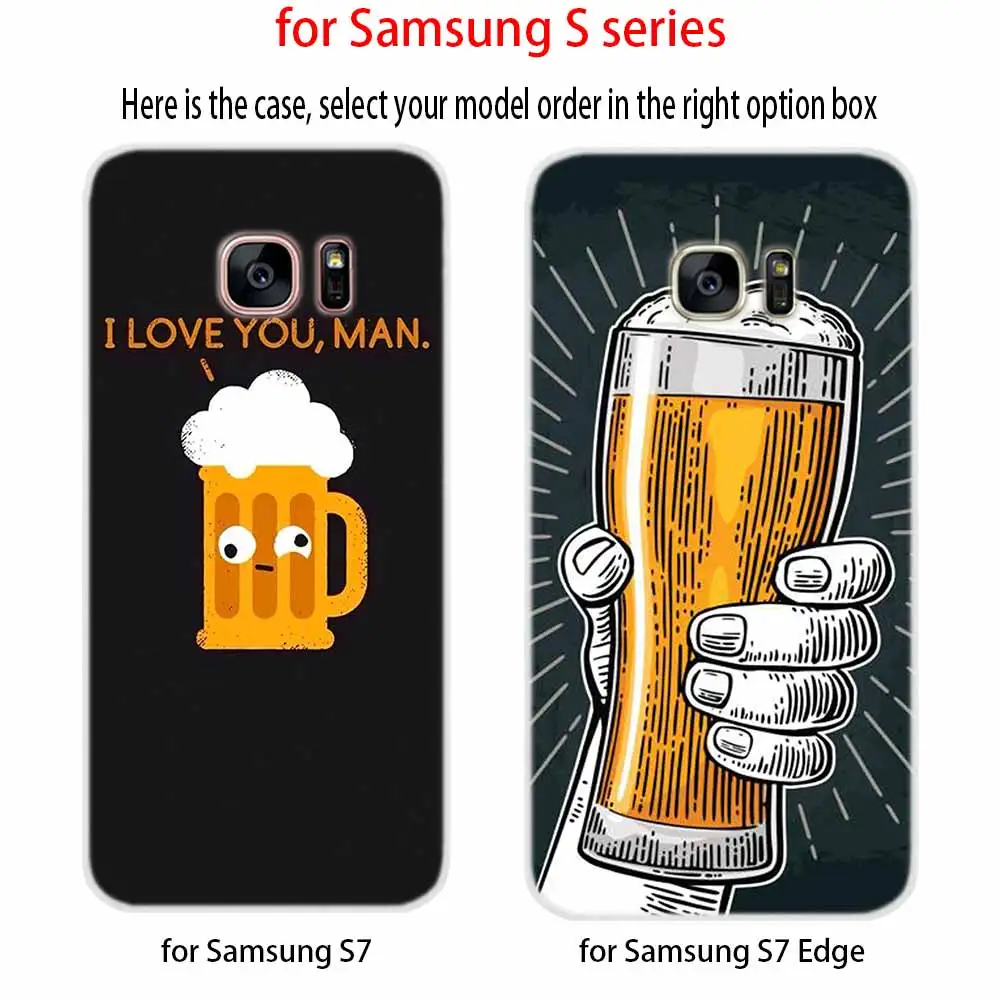Новый Замороженный стеклянные пивные летняя Мягкая обложка для Samsung Galaxy S7 край S8