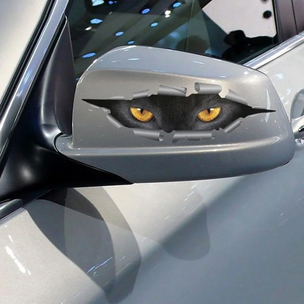 Крутой 3D автомобильный Стайлинг забавные кошачьи глаза глазки автомобильная