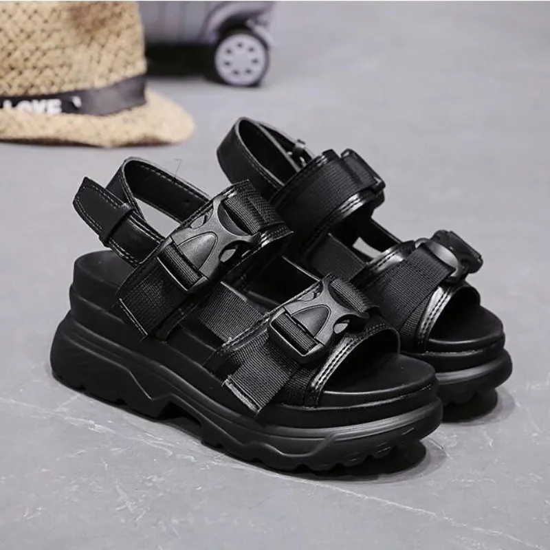 Женские сандалии 2020 модные сезон лето Кожаная обувь с пряжкой кроссовки 7 5 см