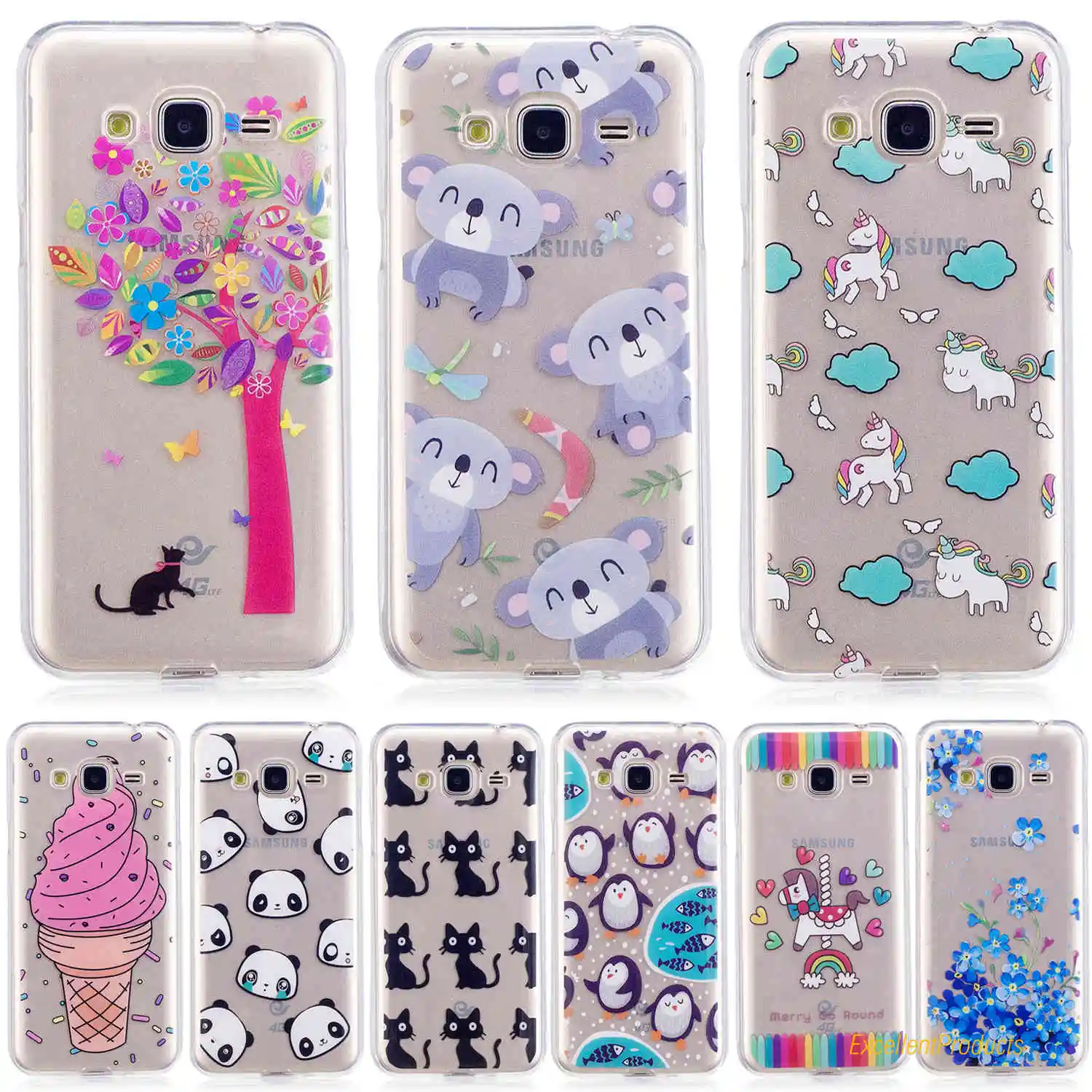 Кошка кактус лошадь панда мороженое рисунок IMD мягкая ТПУ подставка чехол для