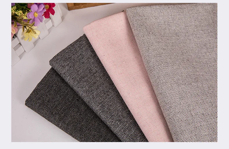 Free ship herringbone weaved 20% wool tweed fabric price for 3 yards 59"