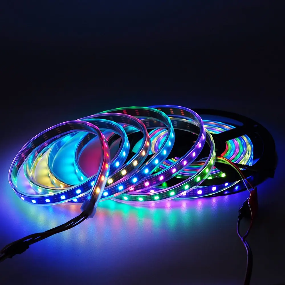 Полноцветная RGB Светодиодная лента Адресуемая программируемая WS2811 WS2812 IC 5050 5/12 в