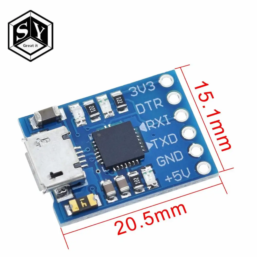 1 шт. модуль Great IT CJMCU CP2102 MICRO USB для UART TTL 6 контактный последовательный конвертер STC