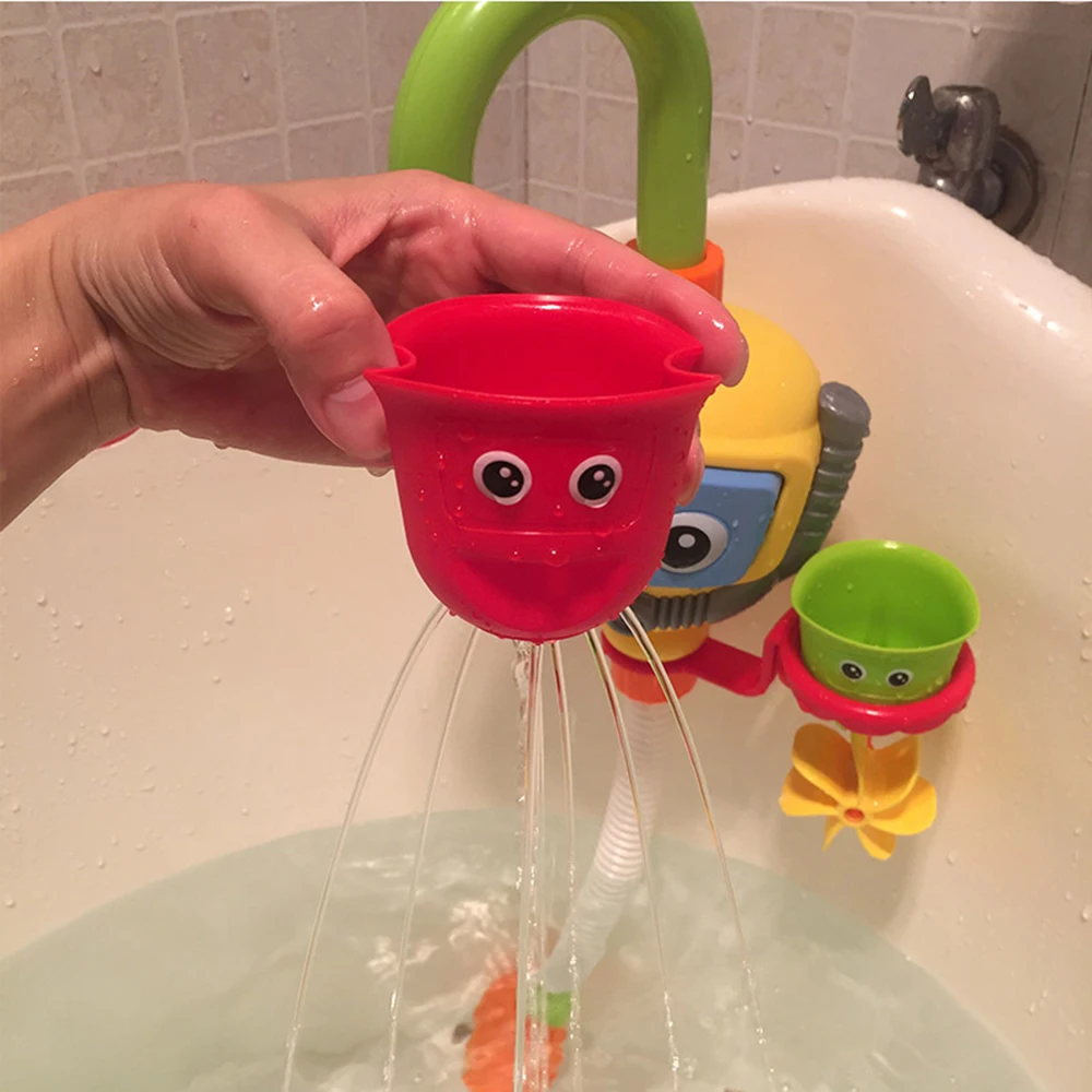 Wisthtime Baby Bath Toy Flow N Fill Spout 3 штабелируемые чашки и автоматический носик|Игрушки для