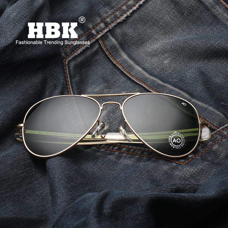 HBK пилот 90s AO общий Американский Оптический 12K золотой ТИНТ рамка Oculos De Sol военный
