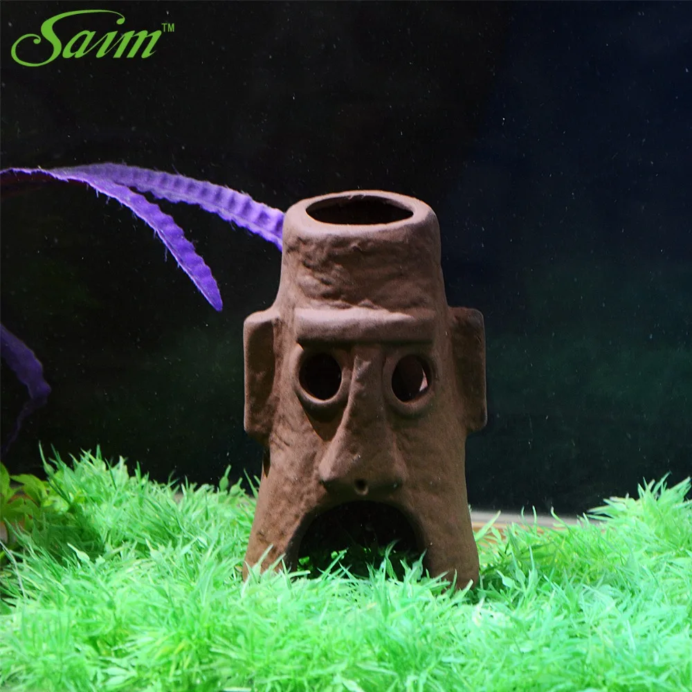 Аквариумная керамика украшение для лица укрытие пещера с рыбами Танк орнамент