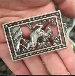 Китайская Серебряная резная резьба 12 знаков зодиака лошадь серебряная