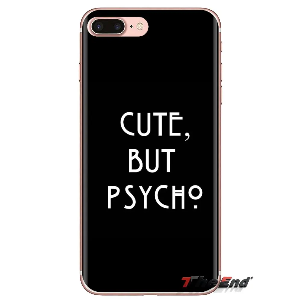 Мягкий силиконовый чехол розовый сексуальный милый но PSYCHO цитата для LG Spirit Motorola