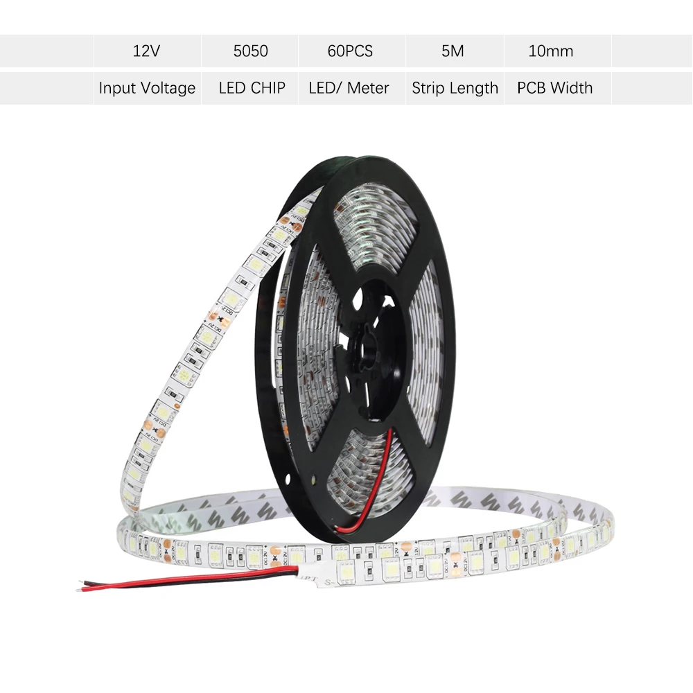 Nautral белый 4000 К светодиодный полосы 5050 60 s/M 5 м/лот DC12V гибкие света IP20 IP65 | Лампы и