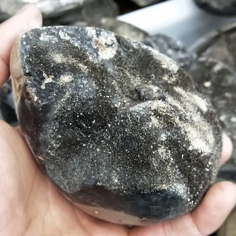 Природное яйцо динозавра septaria 150-550 г кристаллический драгоценный камень geode