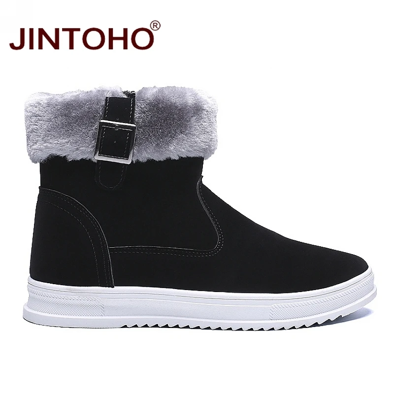 JINTOHO/модные мужские зимние ботинки Повседневная теплая зимняя обувь ковбойские