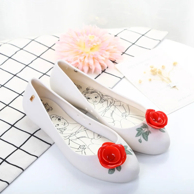 Mini Melissa/Новинка 2019 года Брендовые женские прозрачные сандалии с цветами женская