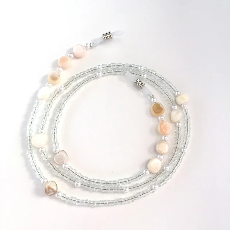 clear with jade Kachawoo жемчужная цепочка очки шнур на шею для Женская мода Аксессуары для дам цепочка для солнцезащитных очков держатель - Цвет: clear with jade