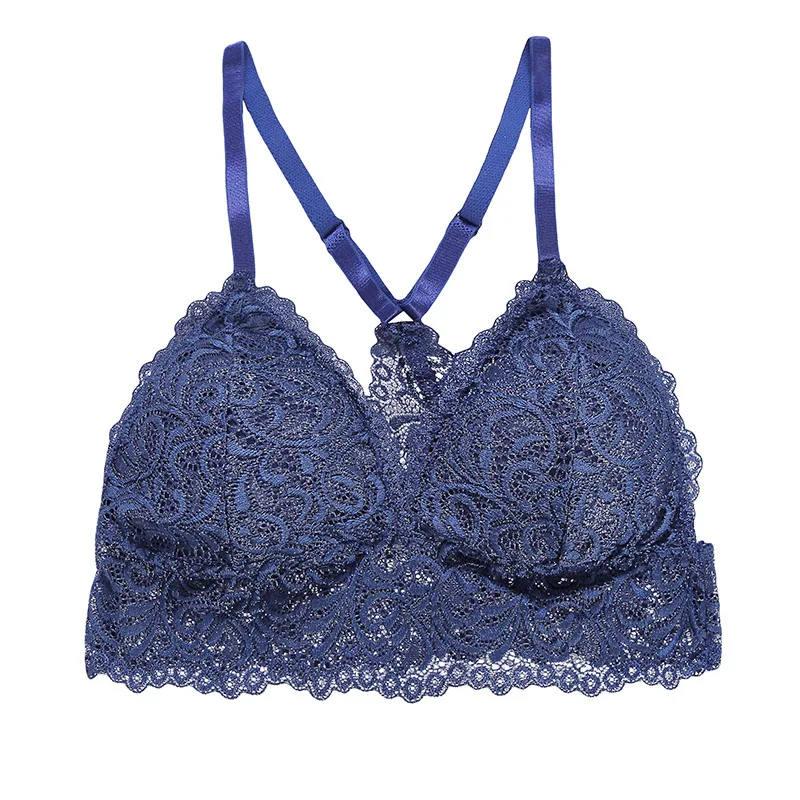 Сексуальные кружевные бюстгальтеры для женщин, отжимать Bralette, y-образный бюстгальтер на бретельках, женское нижнее белье большого размера, нижнее белье, модный бюстгальтер, бикини без косточек