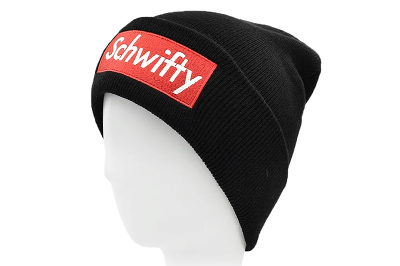 SCHWIFTY/шапка с логотипом Rick marty, теплые зимние шапки Skullies для мужчин и женщин, теплые вязаные черные шапки для мужчин и женщин