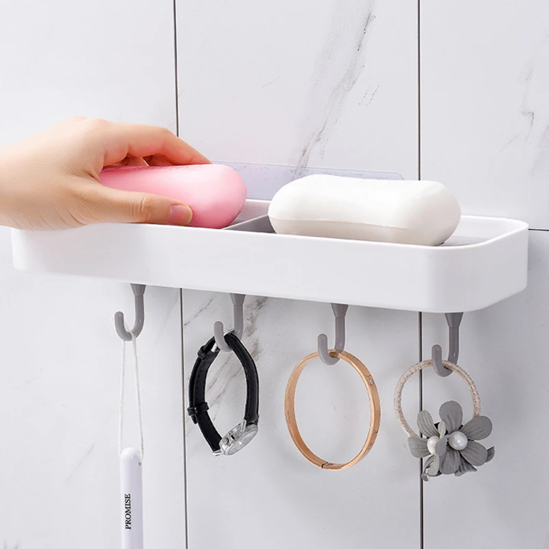 Пластиковый держатель мыльной зубной щетки на присоске мыльница кухонная полка