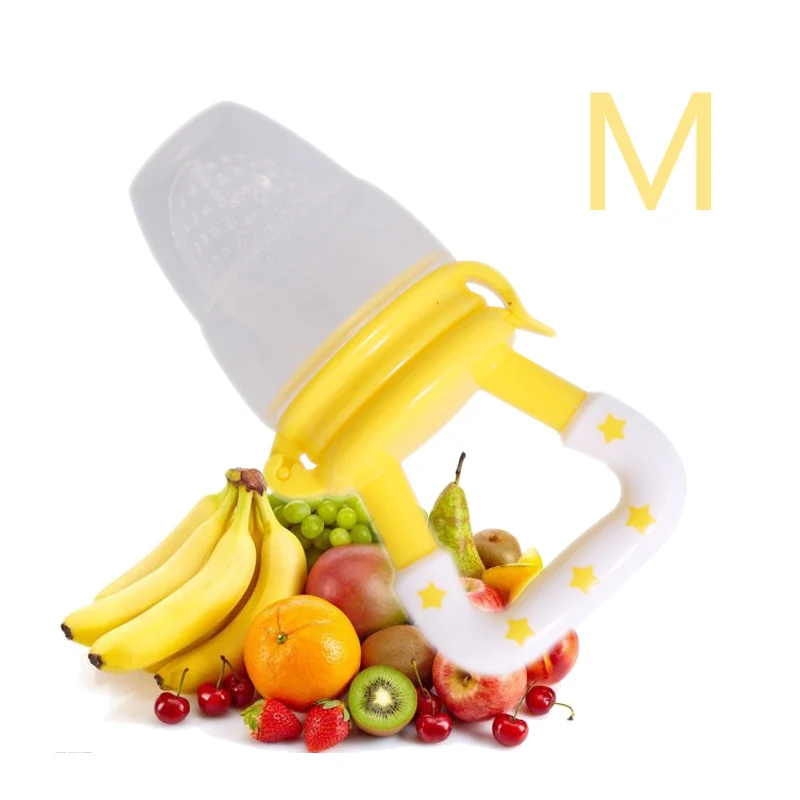 Light Yellow M Силиконовая соска детская пустышка многофункциональная пустышка положить в фруктовую еду различный вкус комфорт ребенок нетоксичный материал для ребенка - Цвет: Light Yellow M